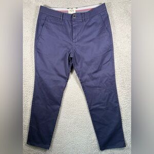 Perk Men's Slim Fit Stretch Feel Good Chino Pants Size 34 x 30 Blue